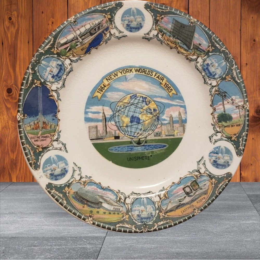 Vintage New York World's Fair 1964 1965 Souvenir Plate‎ Unisphere